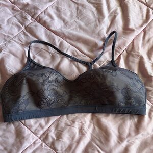 lululemon athletica Lace Crop Top in Dark Gray